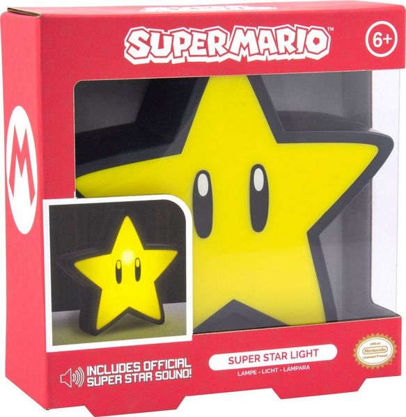Paladone Super Mario Super Stern Lampe mit Sound - Offiziell lizenziertes Nintendo Merchandise, Neuartige Lampe für Gaming-Z