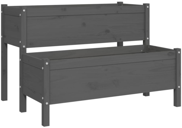 vidaXL Pflanzkübel Grau 110x84x75 cm Massivholz Kiefer 822264