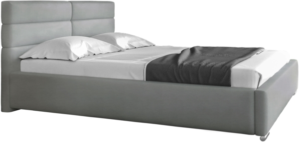 99rooms Odalys Polsterbett Kunstleder SOFT Grau 200x200 cm ohne Bettkasten Bild 3