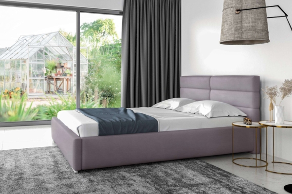 99rooms Odalys Polsterbett Kunstleder SOFT Grau 200x200 cm ohne Bettkasten Bild 1