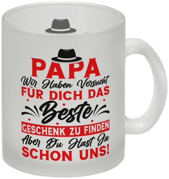 speecheese Tasse Papa wir haben versucht das beste Geschenk zu finden. Glas Tasse
