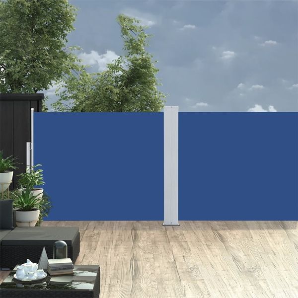 vidaXL Ausziehbare Seitenmarkise Blau 140 x 1000 cm 48488