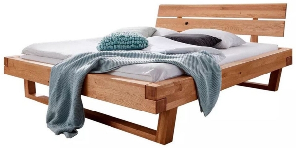 Doppelbett 200x200cm 'Silva' Wildeiche massiv geölt