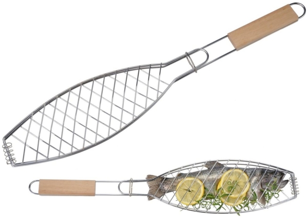 Fischbräter Fischgriller Fischklammer Fischzange Fisch-Grillzange