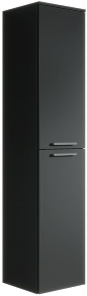 Badezimmerschrank Venus 30 x 30 x 160cm - Schwarz Matt - hoher Hängeschrank mit 2 Türen