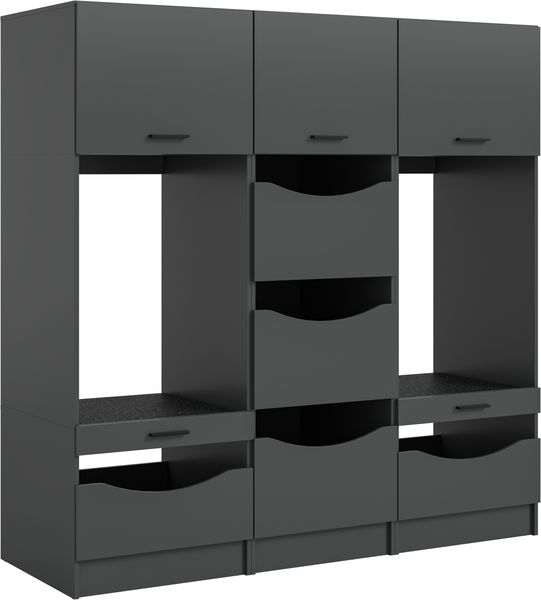 Waschmaschienenumbau Set (B/H/T: 183x195x68 cm) in anthrazit Nachbildung
