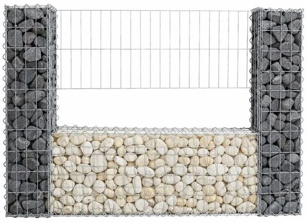 Gabionen Mauer Gartenzaun 140x20x100 cm Gabione Steinkorb Rank-Gitter Draht