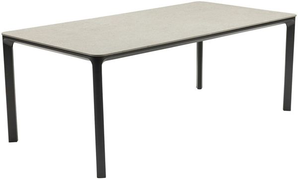 Gartentisch Pierre Esstisch Terrassentisch 160x90x75cm Aluminium/Sintered Stone Steingrau