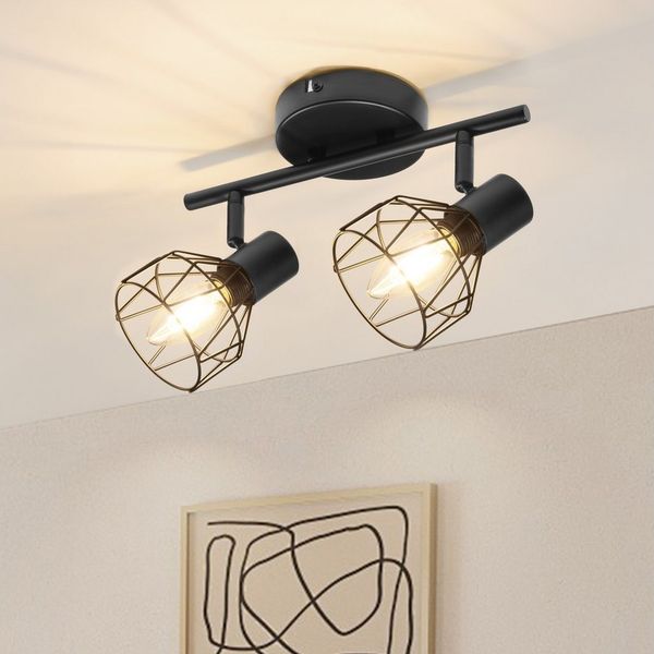 Zedelmaier Deckenstrahler Deckenleuchten 2/3/4 Flammig Deckenspots, E14/40W, ohne Leuchtmittel, ohne Leuchtmittel, Schwenkbar 350°, für Wohnzimmer Schlafzimmer Arbeitszimmer