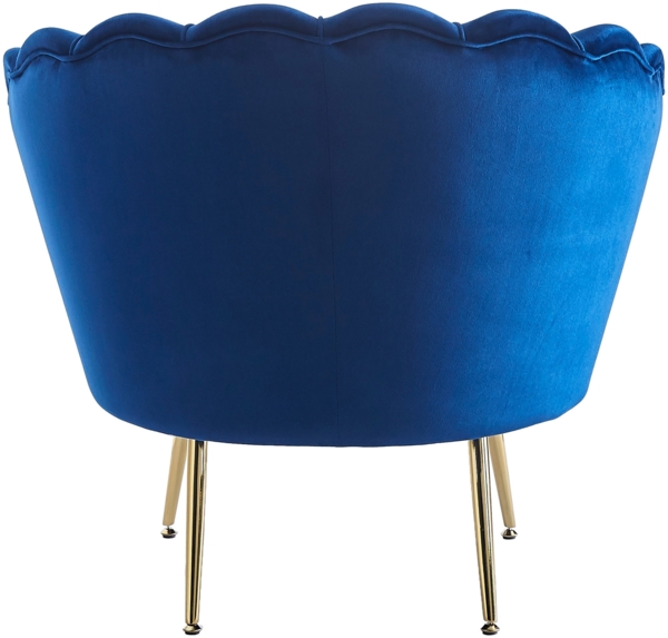 Muschelsessel Samt Dunkelblau Relaxsessel Polstersessel Ohrensessel Loungesessel Bild 4