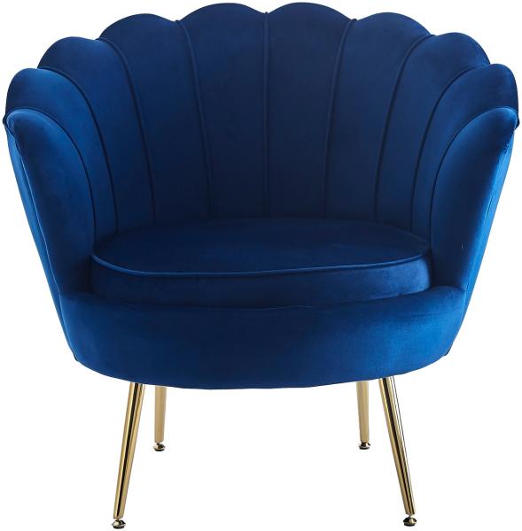 Muschelsessel Samt Dunkelblau Relaxsessel Polstersessel Ohrensessel Loungesessel Bild 1