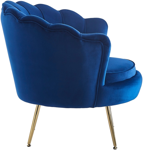 Muschelsessel Samt Dunkelblau Relaxsessel Polstersessel Ohrensessel Loungesessel Bild 3