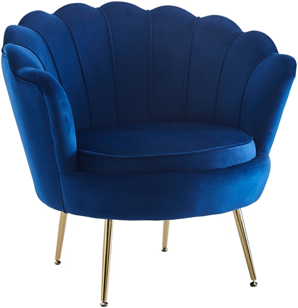 Muschelsessel Samt Dunkelblau Relaxsessel Polstersessel Ohrensessel Loungesessel Bild 2