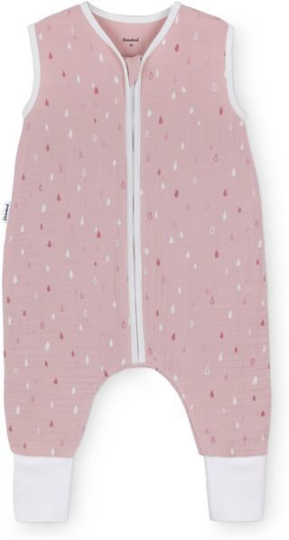 Ehrenkind® Baby Sommerschlafsack mit Füßen Musselin 0.5 TOG | aus weicher OEKO-TEX zertifizierter Bio-Baumwolle | Sommer Baby Schlafsack 0.5 TOG Gr. 90 Farbe Rosé Tropfen