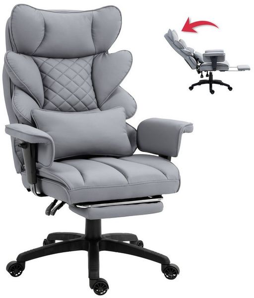 Dowinx Gaming-Stuhl Bürostuhl Ergonomisch mit Taschenfeder-Kissen (Packung), Chefsessel mit weiche Rückenlehne und verstellbare Lendenkissen
