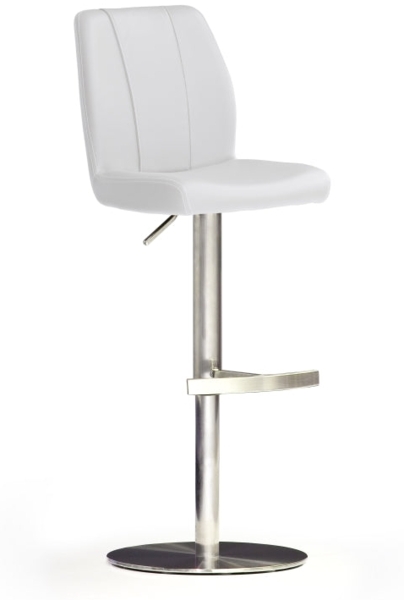 Barstuhl 'Naomi II' - Kunstleder Weiß - Edelstahl