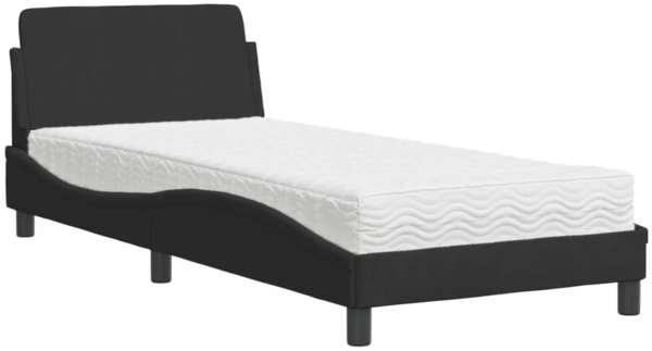 vidaXL Bett mit Matratze "Dover" Schwarz 90x200 cm Samt 3208333