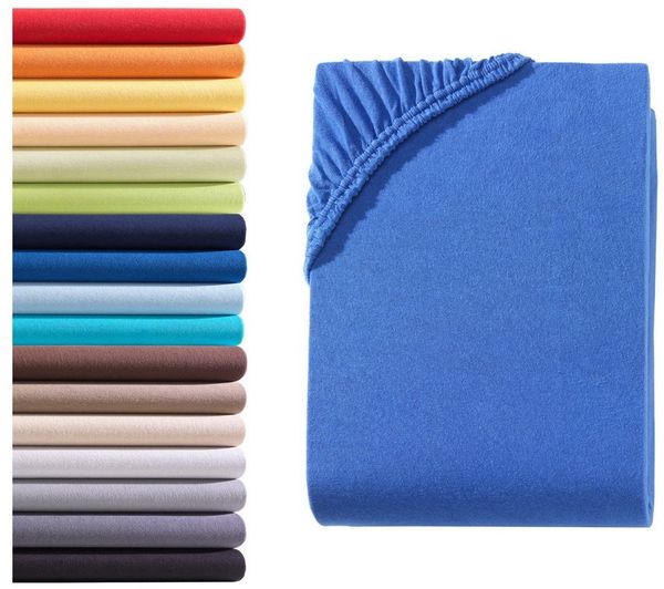 Hometex Premium Textiles Spannbettlaken Jersey Spannbettlaken 100% Baumwolle, Jersey, Gummizug: Rundumgummizug, Premium-Jersey Matratzenhöhe bis 23 cm