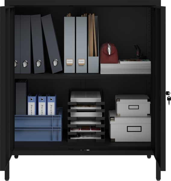 STEELSØN 'Regulus' Aktenschrank mit 1 Ablage, Metall, schwarz, 100 x 40 x 90 cm, abschließbar, mit Füßen Bild 7