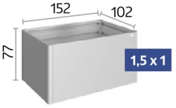 Biohort Hochbeet 152 x 102 x 77 cm (BxTxH) lieferbar in 3 Farben quarzgrau-metallic Bild 2