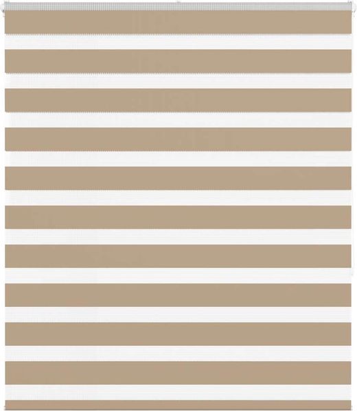vidaXL Doppelrollo Sandbraun 130x150 cm Stoffbreite 125,9 cm Polyester 4014553