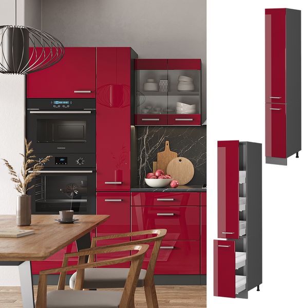 Apothekerschrank R-Line Rot Hochglanz 30 cm Vicco Bild 2