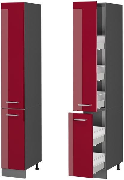 Apothekerschrank R-Line Rot Hochglanz 30 cm Vicco Bild 5