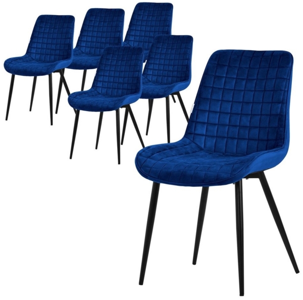 ML-DESIGN Polsterstuhl Esszimmerstühle mit Rückenlehne moderne Design Lounge mit Metallbeinen (6 St), Wohnzimmerstuhl Esstischstühle 6er Set Küchenstuhl Samt
