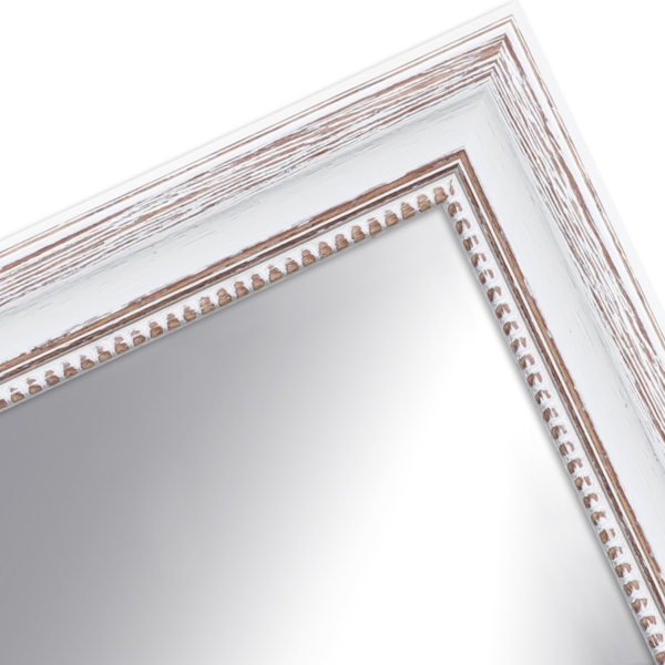 WANDStyle Wandspiegel H390 aus Massivholz in Weiß 46 x 66 cm im Stil Landhaus Bild 3