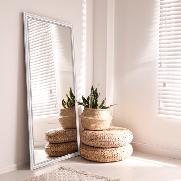 WANDStyle Wandspiegel H390 aus Massivholz in Weiß 46 x 66 cm im Stil Landhaus Bild 5