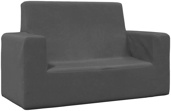 vidaXL Kindersofa 2-Sitzer Anthrazit Weich Plüsch 4104798