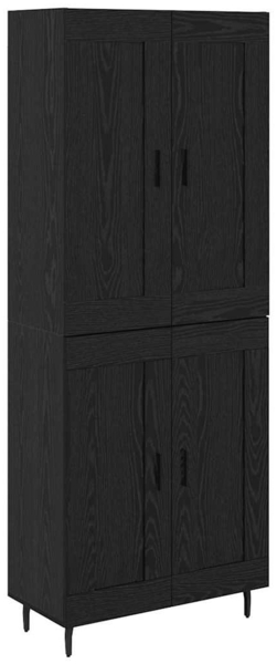 vidaXL Highboard 2 pcs Schwarz Eichen-Optik Engineered Wood und Glas 3416173