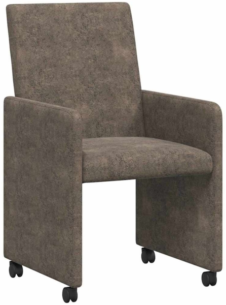 vidaXL Esszimmerstühle mit Rollen 2 pcs Dunkelgrau 57 x 66 x 94 cm 42017827
