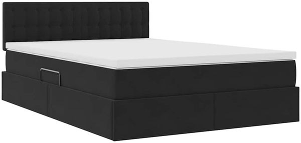 vidaXL Bett mit Stauraum und LED mit LED Schwarz 140 x 200 cm Samt 3371519 Bild 6