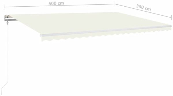 vidaXL Automatische Markise mit LED & Windsensor 500x350 cm Creme 3069032 Bild 8