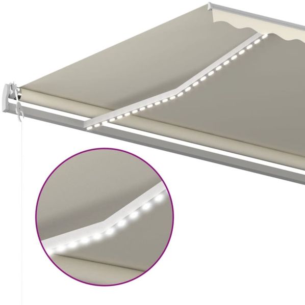 vidaXL Automatische Markise mit LED & Windsensor 500x350 cm Creme 3069032 Bild 4
