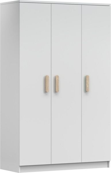 Deine Möbel 24 Kinderkleiderschrank INGE 19 in Weiß / Weiß + Grau / Weiß + Eiche Sonoma Jugendzimmer (Griffe in Rosa/Blau/Grün/Weiß/Eiche Sonoma/Grau)