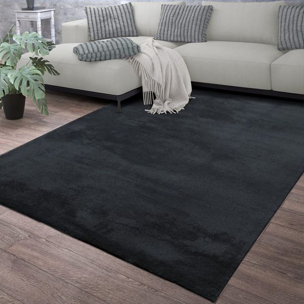 TT Home Teppich Diele, Esszimmer, Flur, Schlafzimmer, Wohnzimmer, Rechteckig, Höhe: 14 mm, Wohnzimmer Kurzflor Einfarbig Modernes Design Waschbar