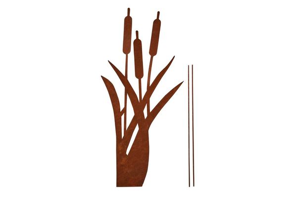 UNUS GARDEN Gartenstecker Schilfgräser Metall Rostoptik dekorative Beetstecker für Garten Balkon (1-St, Schilfgräser Beetstecker Metall Rostoptik dekorative Deko für Garten)