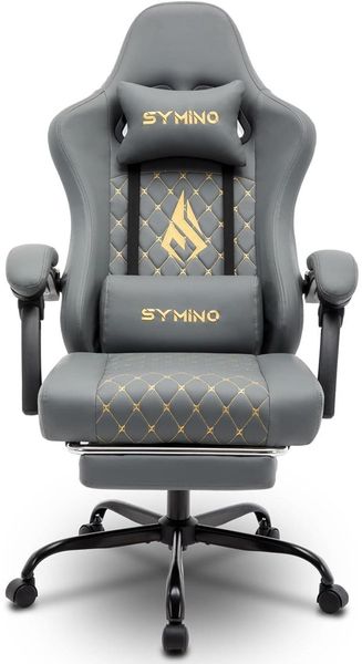 Symino Gaming Stuhl Racing Style 200 kg Belastbarkeit Vintage PU Leder Fußstütze