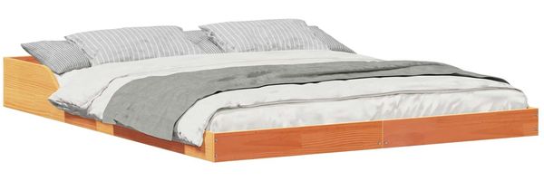 vidaXL Bettrahmen Wachsbraun 160 x 200 cm Massives Kiefernholz 873309 Bild 2