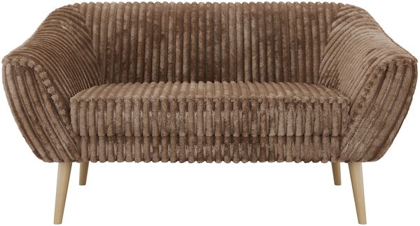 Polstersofa PIRS 2 Skandinavisches Sofa 2-Sitzer, Sofa mit Wellenfederung, Breite 140 cm, Buche Füße Hoher Sitzkomfort - Braun Cord Bild 7