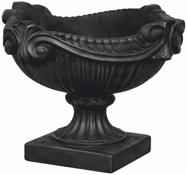 Casa Padrino Barock Blumentopf Schwarz Ø 46 x H. 33 cm - Barock Garten Deko