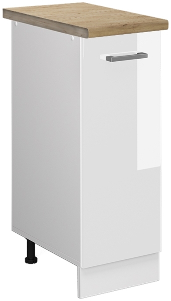 Apothekerschrank R-Line Weiß Hochglanz 30 cm , AP Eiche Vicco