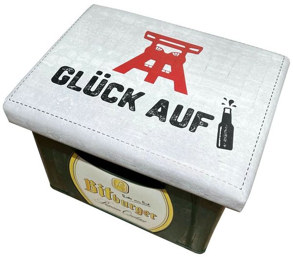 eXODA Sitzauflage Bierkistensitzauflage mit Glück Auf Kasten