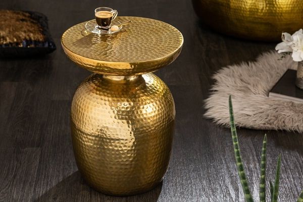 riess-ambiente Beistelltisch ORIENT 50cm gold, Hammerschlag Design · Metall · Handarbeit · orientalischer Stil