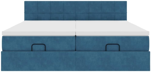 vidaXL Ottoman-Bett mit Matratzen Dunkelblau 160x200 cm Samt 3312072 Bild 6