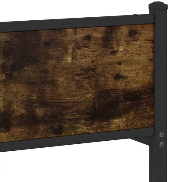 vidaXL Metallbett ohne Matratze Räuchereiche 90x200 cm 4007843 Bild 8