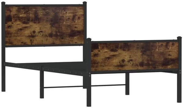 vidaXL Metallbett ohne Matratze Räuchereiche 90x200 cm 4007843 Bild 3
