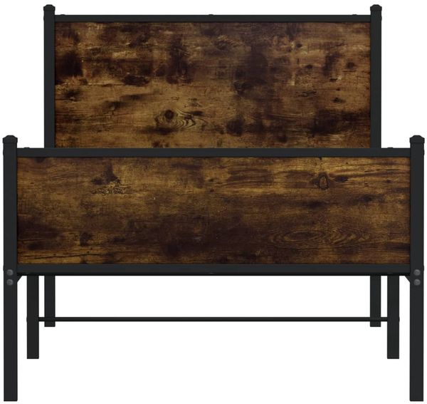 vidaXL Metallbett ohne Matratze Räuchereiche 90x200 cm 4007843 Bild 5
